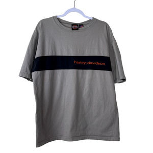Harley Davidson Gray Black Short Sleeve T-Shirt Size XL
